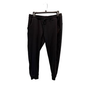 yogipace black cropped joggers with pockets - L